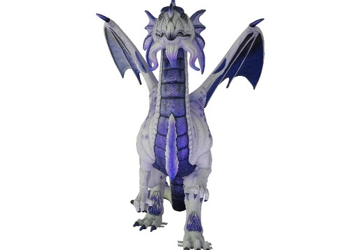 N6289 LIFE SIZE BLUE WING DRAGON STATUE 8 FOOT TALL 3