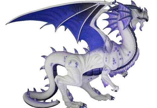 N6289 LIFE SIZE BLUE WING DRAGON STATUE 8 FOOT TALL 5