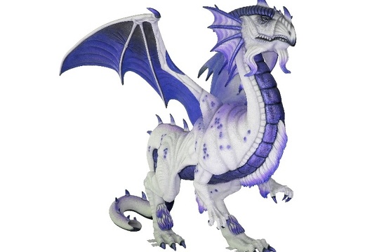 N6289 LIFE SIZE BLUE WING DRAGON STATUE 8 FOOT TALL 6