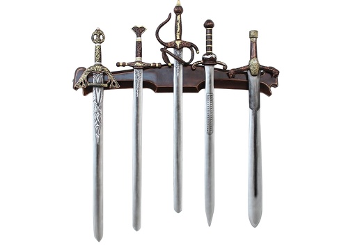 JBMS017 5 ANCIENT MEDIEVAL SWORDS DISPLAY WALL MOUNTED 1