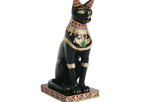 JBTH043 EGYPTIAN CAT BLACK GOLD AVAILABLE IN PEWTER BRONZE GOLD COLORS