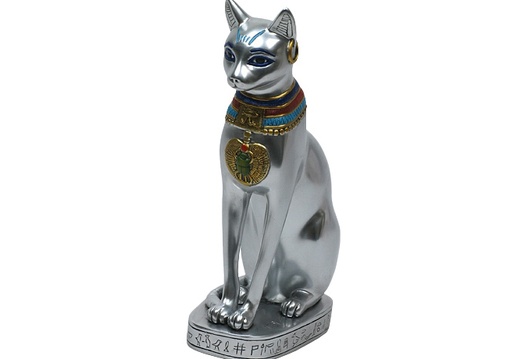 JJ1265 SILVER GOLD EFFECT EGYPTIAN TOMB CAT