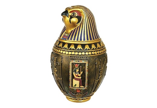 JJ1308 EGYPTIAN TOMB BIRD VASE WITH OPENING TOP