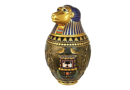 JJ1309 EGYPTIAN TOMB MONKEY VASE WITH OPENING TOP