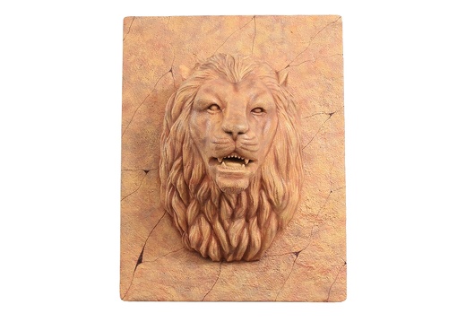 359 SAND STONE EFFECT LIONS HEAD ON STONE MOUNT AVAILABLE WITH WATER COMING FROM MOUTH 1
