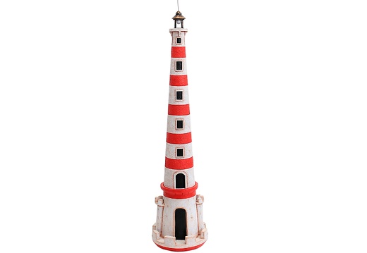JBTH163 RED WHITE LIGHT HOUSE 7 FOOT TALL