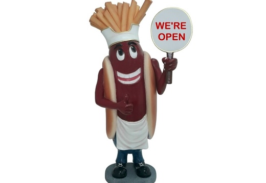 1628 FUNNY CHEF HOT DOG CHIPS ADVERTISING SIGN STATUE 1