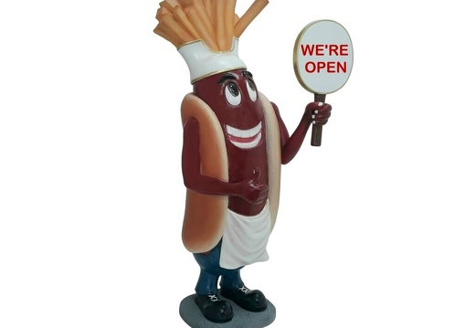 1628 FUNNY CHEF HOT DOG CHIPS ADVERTISING SIGN STATUE 2