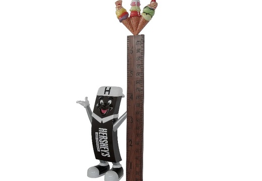 B0400- HERSHEYS CHOCOLATE 3D STATUE HOW TALL ARE YOU RULER WITH ICE CREAM TOP 2