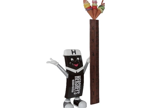 B0400- HERSHEYS CHOCOLATE 3D STATUE HOW TALL ARE YOU RULER WITH ICE CREAM TOP 3