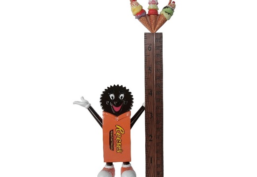 B0402 REESES CHOCOLATE 3D STATUE HOW TALL ARE YOU RULER WITH ICE CREAM TOP 1
