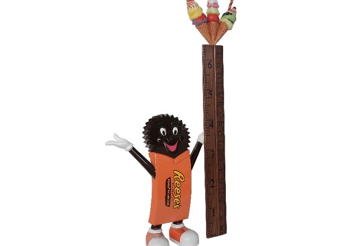B0402 REESES CHOCOLATE 3D STATUE HOW TALL ARE YOU RULER WITH ICE CREAM TOP 3
