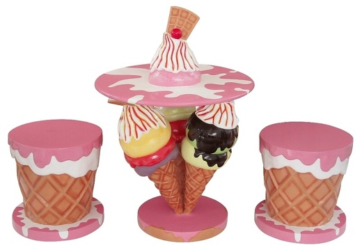 B0695 3D ICE CREAM DINING SET TABLE CHAIRS STOOLS 5