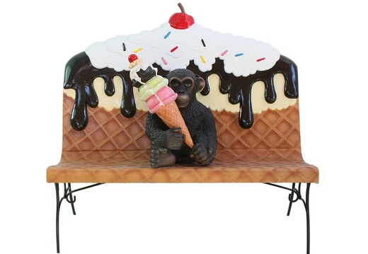 JBTH015 DELICIOUS LOOKING ICE CREAM BENCH WITH BABY MONKEY