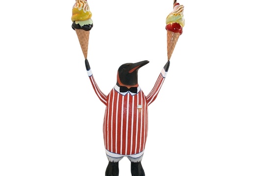 JBTH036 FUNNY PENGUIN HOLDING TWO ICE CREAMS