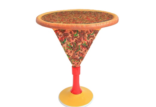 JBTH056B DELICIOUS LOOKING PIZZA SLICE TABLE PIZZA TOP WITH GLASS TOP