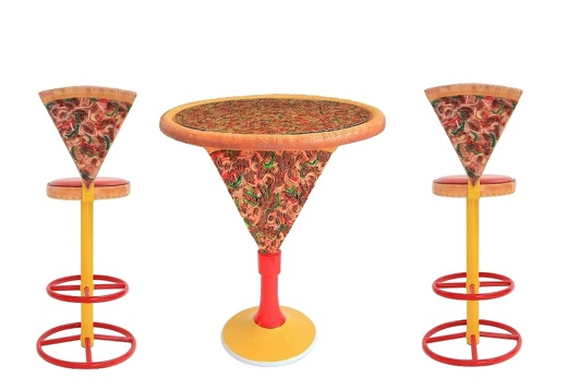 JBTH057B DELICIOUS LOOKING PIZZA TABLE 2 PIZZA CHAIRS