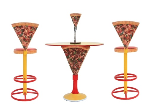 JBTH057C DELICIOUS LOOKING PIZZA SLICE TABLE 2 PIZZA CHAIRS