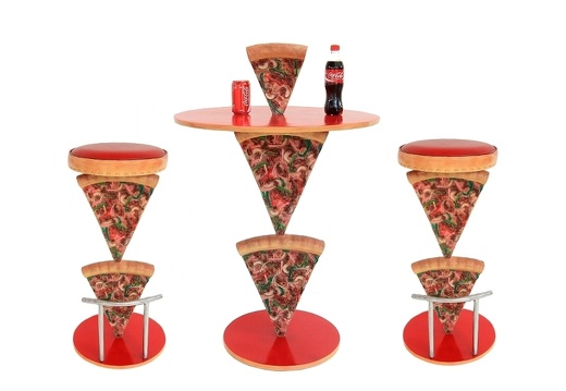 JBTH057E DELICIOUS LOOKING PIZZA TABLE 2 PIZZA STOOLS
