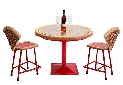 JBTH057 DELICIOUS LOOKING PIZZA TABLE PIZZA CHAIRS REMOVABLE PERSPEX TOP COVER 1