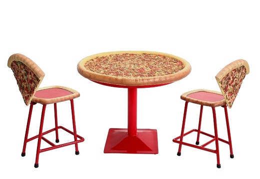 JBTH057 DELICIOUS LOOKING PIZZA TABLE PIZZA CHAIRS REMOVABLE PERSPEX TOP COVER 2