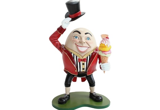 JBTH061 HUMPTY DUMPTY NURSERY RHYME STATUE WITH DELICIOUS LOOKING ICE CREAM FLAVOR 1 HAT OFF