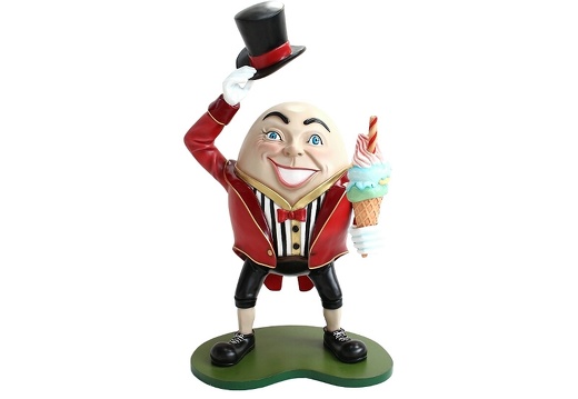 JBTH062 HUMPTY DUMPTY NURSERY RHYME STATUE WITH DELICIOUS LOOKING ICE CREAM FLAVOR 2 HAT OFF