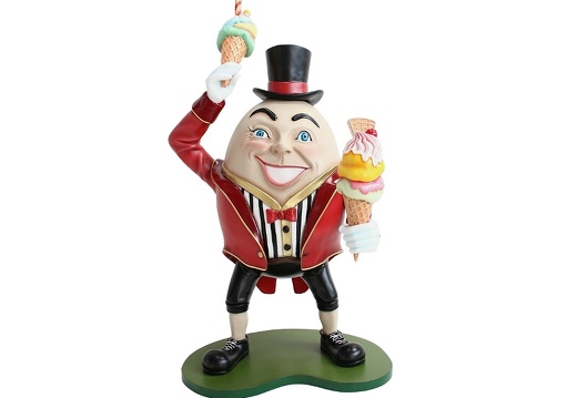 JBTH063 HUMPTY DUMPTY NURSERY RHYME STATUE WITH 2 DELICIOUS LOOKING ICE CREAM HAT ON 1