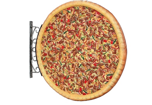 JBTH098 WALL MOUNTED DELICIOUS LOOKING WHOLE PIZZA  DOUBLE SIDED