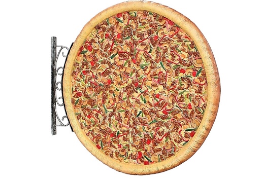 JBTH099 WALL MOUNTED DELICIOUS LOOKING WHOLE PIZZA SINGLE SIDED