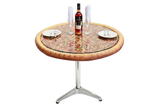 JBTH114 DELICIOUS LOOKING PIZZA TABLE REMOVABLE PERSEPEX TOP COVER ALUMINUM BASE 1