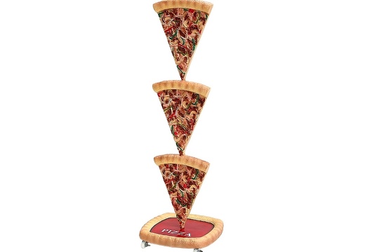 JBTH115 DELICIOUS PIZZA SLICES ADVERTISING DISPLAY ALL PIZZAS ROTATE INDIVIDUALLY LOCKABLE CASTERS DOUBLE SIDED