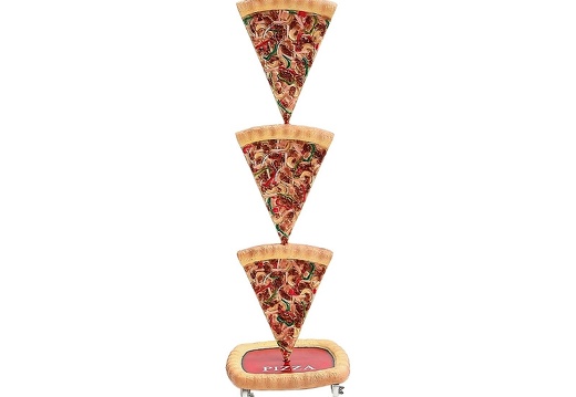 JBTH116 DELICIOUS PIZZA SLICES ADVERTISING DISPLAY ALL PIZZAS ROTATE INDIVIDUALLY LOCKABLE CASTERS ON BASE 1