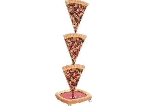 JBTH116 DELICIOUS PIZZA SLICES ADVERTISING DISPLAY ALL PIZZAS ROTATE INDIVIDUALLY LOCKABLE CASTERS ON BASE 2