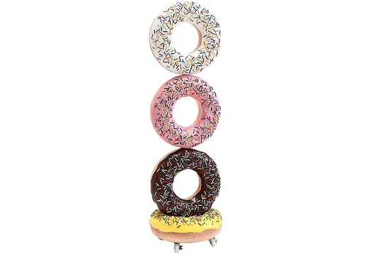 JBTH119 DELICIOUS DOUGHNUTS ADVERTISING DISPLAY ALL DOUGHNUTS ROTATE INDIVIDUALLY LOCKABLE CASTERS ON BASE 1