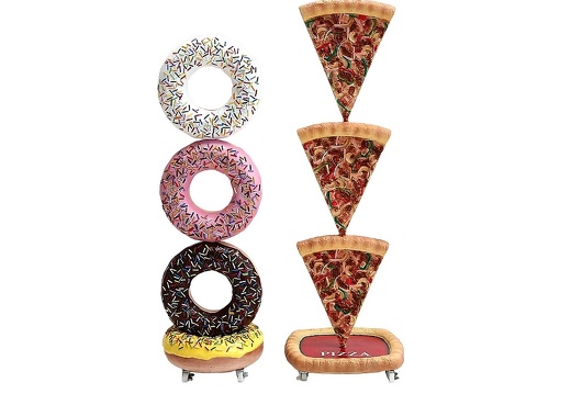 JBTH121 DELICIOUS DOUGHNUTS PIZZA ADVERTISING DISPLAY ALL DOUGHNUTS PIZZAS ROTATE INDIVIDUALLY