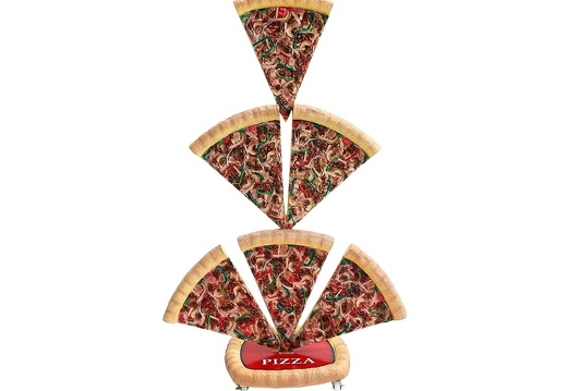JBTH128 DELICIOUS PIZZA SLICES ADVERTISING DISPLAY LOCKABLE CASTERS ON BASE SINGLE SIDED