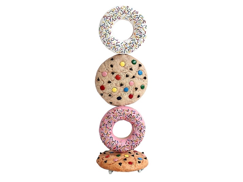 JBTH129_DELICIOUS_WHITE_COOKIE_DOUGHNUTS_ADVERTISING_DISPLAY_ALL_ROTATE_INDIVIDUALLY_LOCKABLE_CASTERS_ON_BASE_1.JPG