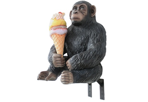 JBTH139A WALL MOUNTED MONKEY HOLDING DELICIOUS ICE CREAM