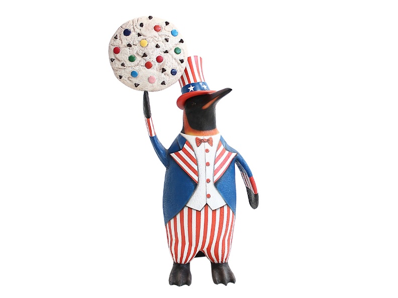 JBTH142_USA_UNCLE_SAM_PENGUIN_DELICIOUS_LOOKING_ROTATABLE_CHOCOLATE_CHIP_COOKIE_WHITE.JPG