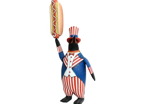 JBTH147 USA UNCLE SAM PENGUIN DELICIOUS LOOKING CHEESY HOT DOG
