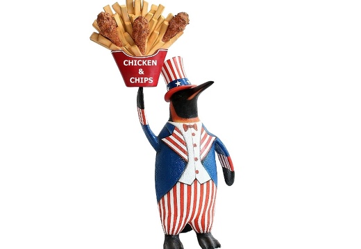 JBTH159 USA UNCLE SAM PENGUIN DELICIOUS LOOKING FRIED CHICKEN CHIPS