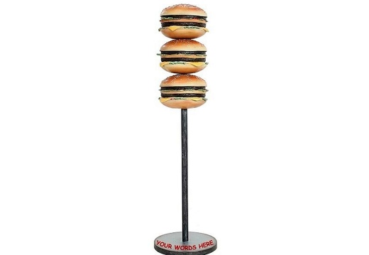 JBTH243 DELICIOUS 3 TIER DOUBLE DECKER CHEESE BURGER ADVERTISING DISPLAY STAND NO BOARD