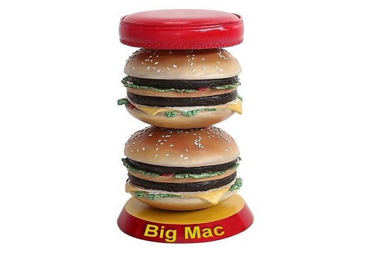 JBTH248 DELICIOUS LOOKING DOUBLE DECKER CHEESE BURGER STOOL ANY WORDS PAINTED 2