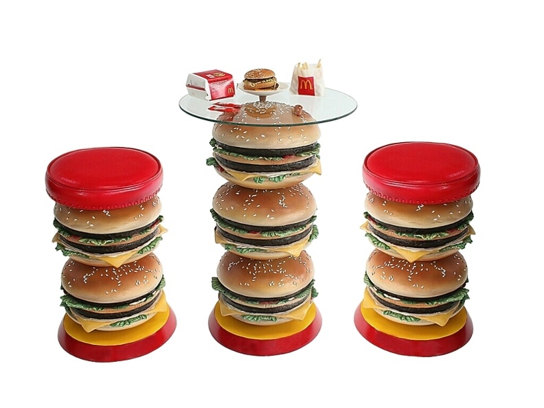 JBTH249_DELICIOUS_3_TIER_DOUBLE_DECKER_CHEESE_BURGER_TABLE_CHEESE_BURGER_STOOLS.JPG