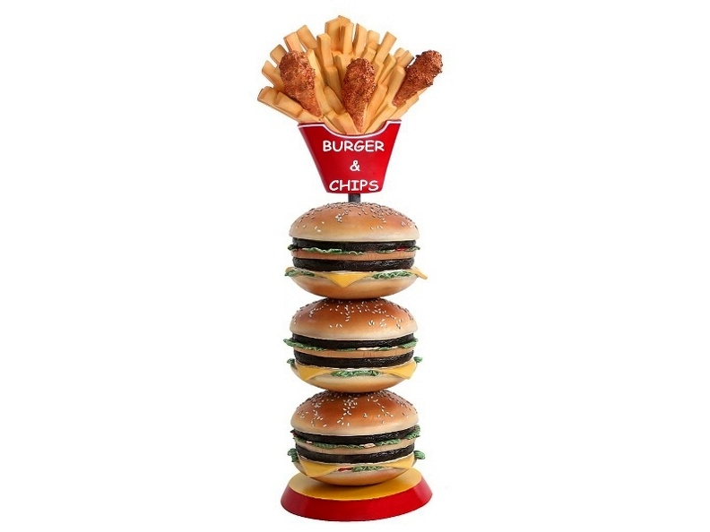 JBTH251_DELICIOUS_LOOKING_3_TIER_CHEESE_BURGER_CHICKEN_CHIPS_ADVERTISING_DISPLAY_STAND_1.JPG