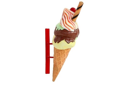 JBTH262 WALL MOUNTED DELICIOUS ICE CREAM WITH FLAKE CHERRY ADVERTISING DISPLAY 2 FOOT TALL