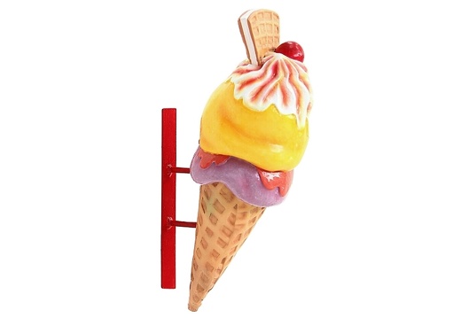 JBTH263 WALL MOUNTED DELICIOUS ICE CREAM WITH WAFFLE ADVERTISING DISPLAY 2 FOOT TALL