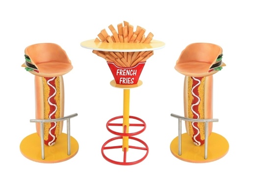 JBTH277G DELICIOUS LOOKING FRENCH FRIES TABLE 2 CHEESE BURGER CHAIRS 2