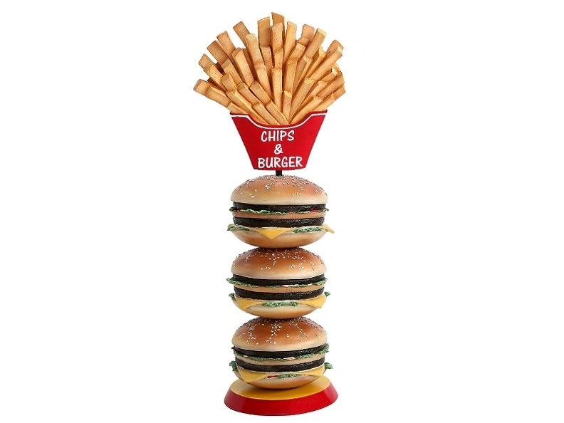 JBTH277_DELICIOUS_LOOKING_3_TIER_CHEESE_BURGER_FRENCH_FRIES_CHIPS_ADVERTISING_DISPLAY_STAND_1.JPG